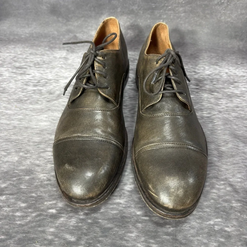 Frye Cap Toe Oxford Derby Dress Shoes Mens 13 Distressed Dark Brown Leather